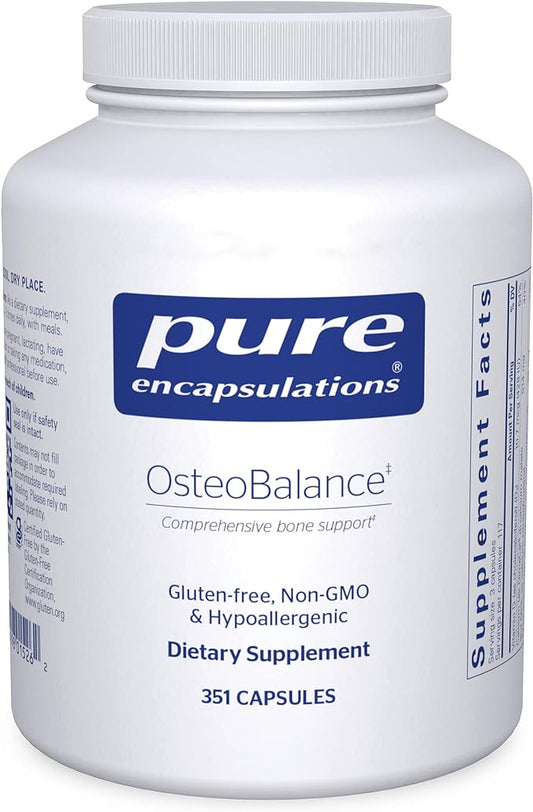 Pure Encapsulations OsteoBalance | Hypoallergenic Supplement to Promote Calcium Absorption and Enhance Healthy Bone Mineralization* | 351 Capsules