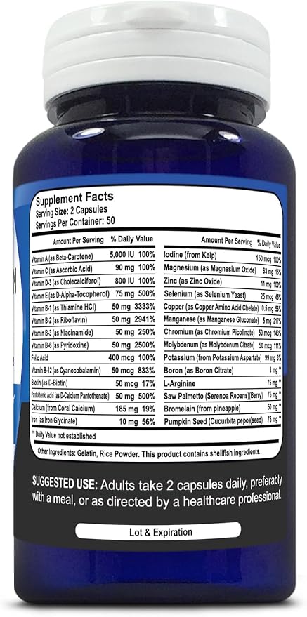 Multivitamin for Men Advanced Time Release, 100 Capsules