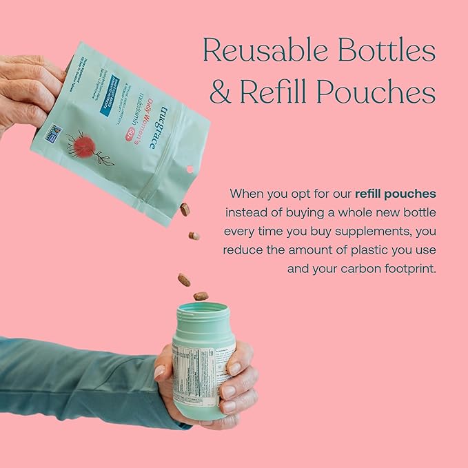 True Grace Daily Women’s Multivitamin 50+ - 120 Easy-to-Swallow Tablets - Immune, Energy, Longevity & Memory Support - Gluten Free, Soy Free, Iron Free, Vegan - 60 Servings