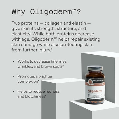 Quality of Life - Oligoderm - Premium Skin Support Supplement Featuring Oligonol and Niacinamide - 60 Capsules
