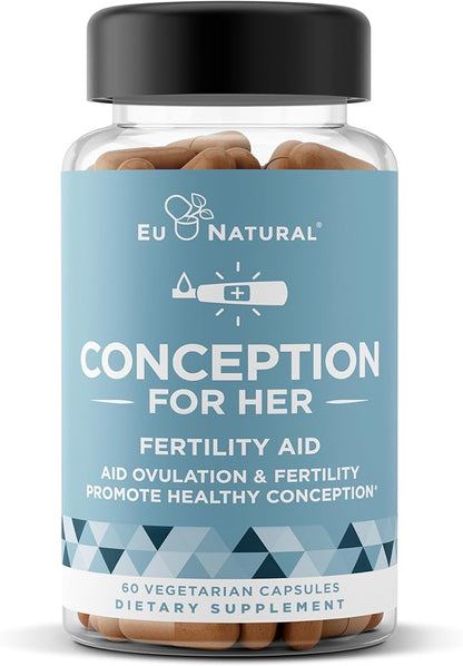 Conception Fertility Supplements for Women – Aids Ovulation, Hormonal Balance, & Regular Cycles – Prenatal Vitamin Support with Myo-Inositol, Folate, Folic Acid, Vitex – 60 Vegetarian Soft Capsules