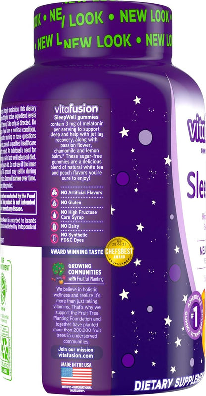 Vitafusion Sleep Well Gummy Vitamins, 60 Count (Pack of 3)