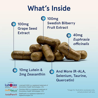 Jarrow Formulas® Vision Optimizer, Dietary Supplement, Vision Complex, Supports Visual Function, 90 Capsules, Up to a 30 Day Supply