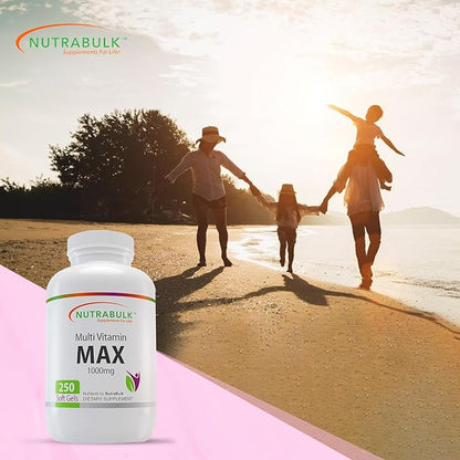Multi-Vitamin MAX Well Absorbed Soft Gels - Potentially Supports Overall Wellbeing & Immune, Boosts Energy & Metabolism - Complete Daily Nutrition- 1000mg 250 Soft Gels