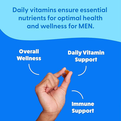 Feel Great Vitamin Co. Men's Multivitamin Gummies, Packed with Vitamin A, B-6, B-12, Biotin, C, D3, E, Iodine, Folic Acid, Zinc. Made in The USA. 45 Day Supply