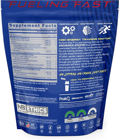 EndurElite Perform Elite- Pre Workout Powder Supplement- Pre-Workout for Endurance Athletes- 20 Serving Bag- Sensational Strawberry