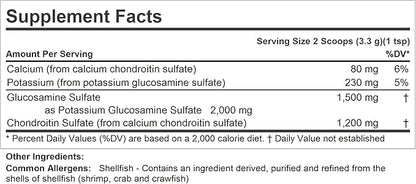 ANDREW LESSMAN Glucosamine 1500 Chondroitin 1200-180 Servings Bulk Powder – 100% Sulfate Form, Research Established Ingredients and Levels for Support of Healthy Joint Tissue. Highly Soluble Powder