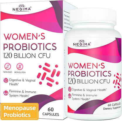 Menopause Supplements for Women, 120 Billion CFUs Probiotics for Women, 13-in-1 Herbs & Botanicals Complex, for Hormone Menopause, Hot Flashes, Night Sweats, Mood Swings, Sleep Disturbances - 60 Caps