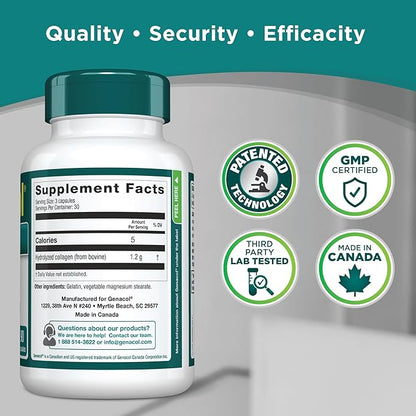 Genacol Hydrolyzed Collagen Joint Health Supplement for Men & Women Patented Technology for Joint Support | Gluten-Free, Non-GMO | Colageno Hidrolizado Original 90 Capsules