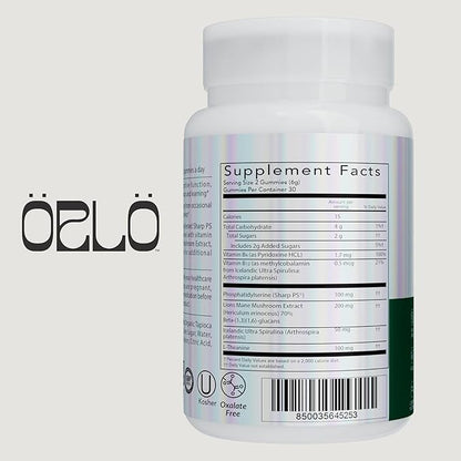 Orlo Focus & Memory Gummies – Nootropic Supplement for Adults with Lion’s Mane, L-Theanine, Phosphatidylserine, Spirulina, Vitamin B6 & B12 Methylcobalamin (60 Gummies)