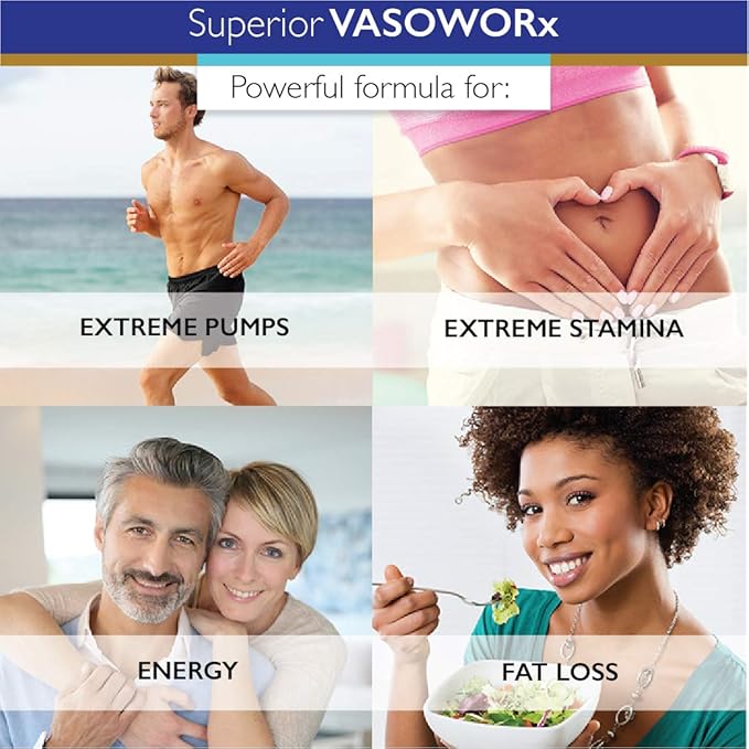 Superior Labs – VASOWORx® – Nitric Oxide Supplement – Extra Strength - 1,600 mg, 180 Vegetable Capsules – 7 Powerful Ingredients – Increased Energy, Stamina, & Circulatory Support