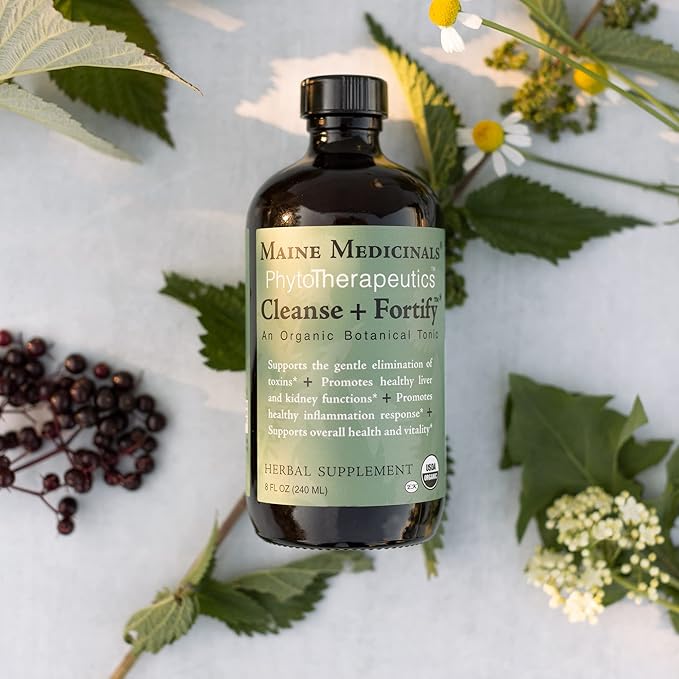 Cleanse + Fortify Organic Liver Detox and Kidney Cleanse with Adaptogens 16 fl oz (32 Servings) USDA Certified Organic