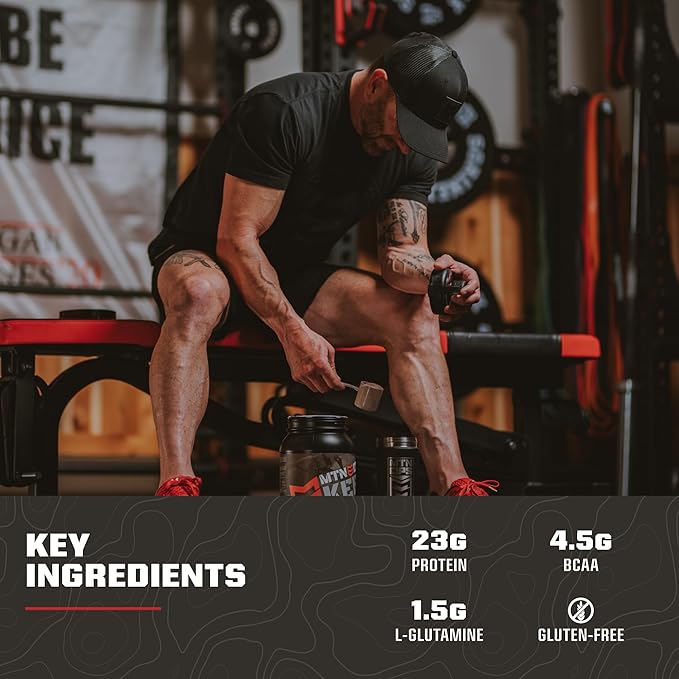 MTN OPS Cameron Hanes Keep Hammering Whey Protein Powder, Chocolate Caramel Flavor, 30 Servings