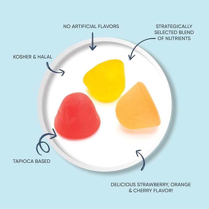 LIVS Children's Multivitamin Gummy Vitamin - Kids Multivitamin Gummies, All-Natural, Gluten-Free, Non-GMO, Multivitamin for Kids - Strawberry, Orange, & Cherry Flavored, 50 Count