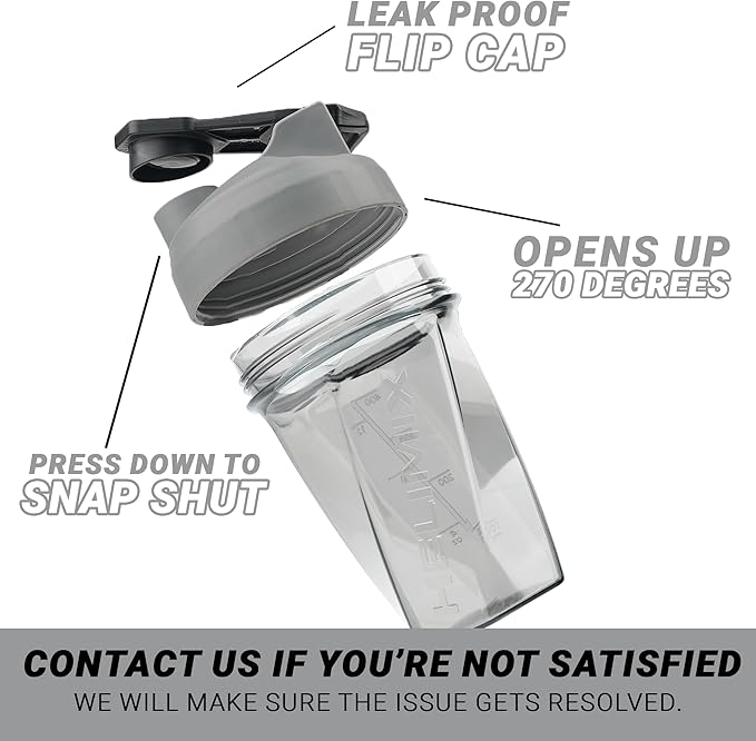 HELIMIX 1.5 Vortex Blender Shaker Bottle Holds Upto 20oz | No Blending Ball or Whisk | USA Made | Portable Pre Workout Whey Protein Drink Shaker Cup | Mixes Cocktails Smoothies Shakes | Top Rack Safe