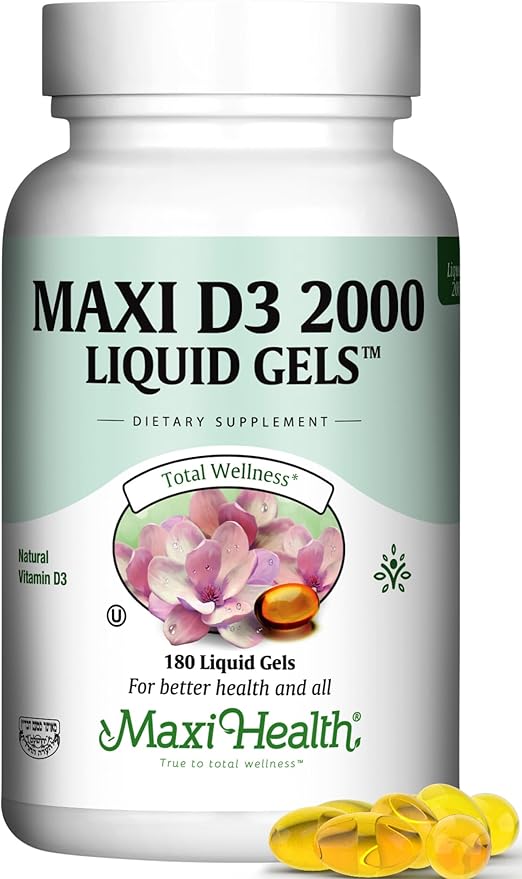 Kosher Vitamin D3 2000IU - Highly Absorbable Vitamin D Supplements for Healthy Immune Response, Calcium Absorption, Teeth & Bone Health - Vit D3 Vitamin 2000 IU - Vitamin D 3 - 180 Liquid Gels
