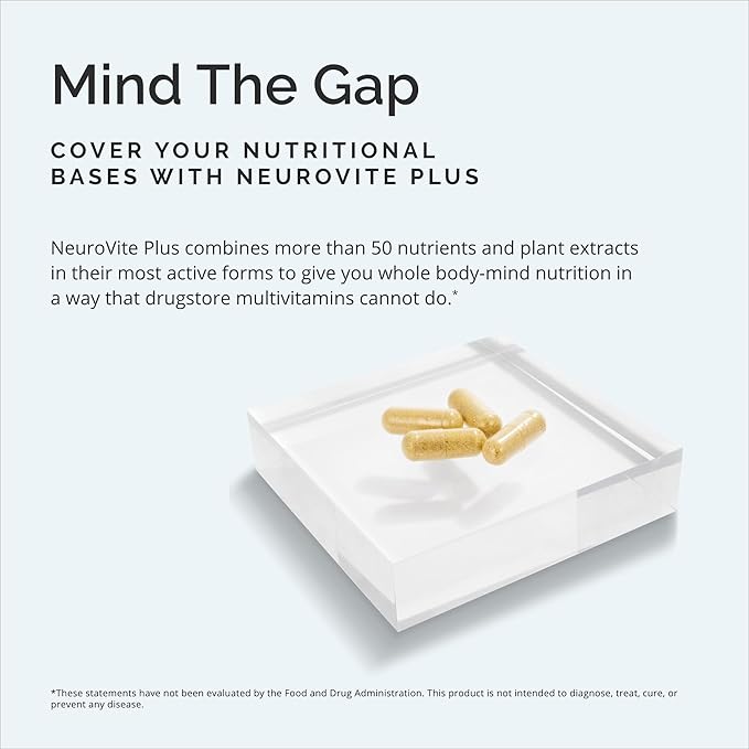 Dr Amen BrainMD NeuroVite Plus - 120 Capsules, Pack of 2 - Multivitamin & Mineral Supplement - Enhanced with Phytonutrients, Enzymes & Whole Foods - Gluten Free - 60 Total Servings