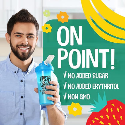 EarthChimp Organic Vegan Protein Powder - with Probiotics - Non GMO, Dairy Free, Non Whey, Plant Based Protein Powder for Women and Men, Gluten Free - 52 Servings 64 Oz (Plain & Unsweetened) No Scoop