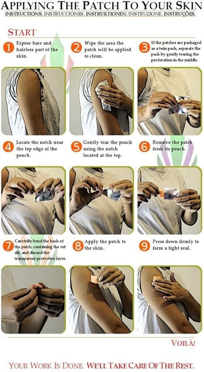 New Energy Patch with B12, Natural Guarana, and Black Pepper, Continuous Release - 24 Patches