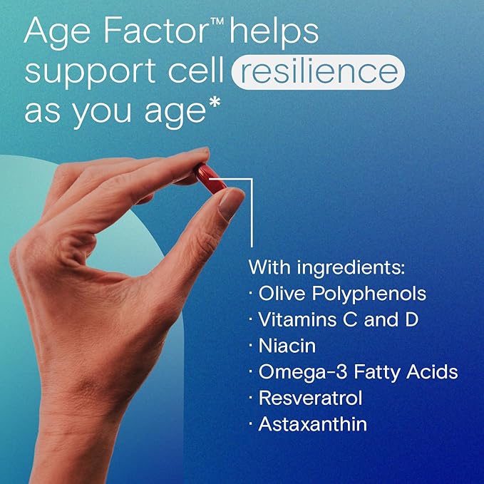 One A Day Age Factor Cell Defense-Cell Health Supplement to Support Healthy Aging Journey, Cell Health Support for Adults, with Olive Polyphenols, Resveratrol, Vitamin B3 (Niacinamide), 30 Softgels