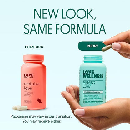 Love Wellness Metabolove | Metabolism Booster for Women Supplement | Combat Cravings & Boost Energy Supplement | Cortisol & Thyroid Support for Women | Stimulant Free, Vegan & Gluten-Free | 60 Count