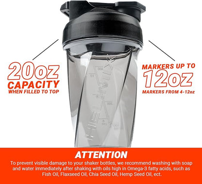 HELIMIX 1.5 Vortex Blender Shaker Bottle Holds Upto 20oz | No Blending Ball or Whisk | USA Made | Portable Pre Workout Whey Protein Drink Shaker Cup | Mixes Cocktails Smoothies Shakes | Top Rack Safe
