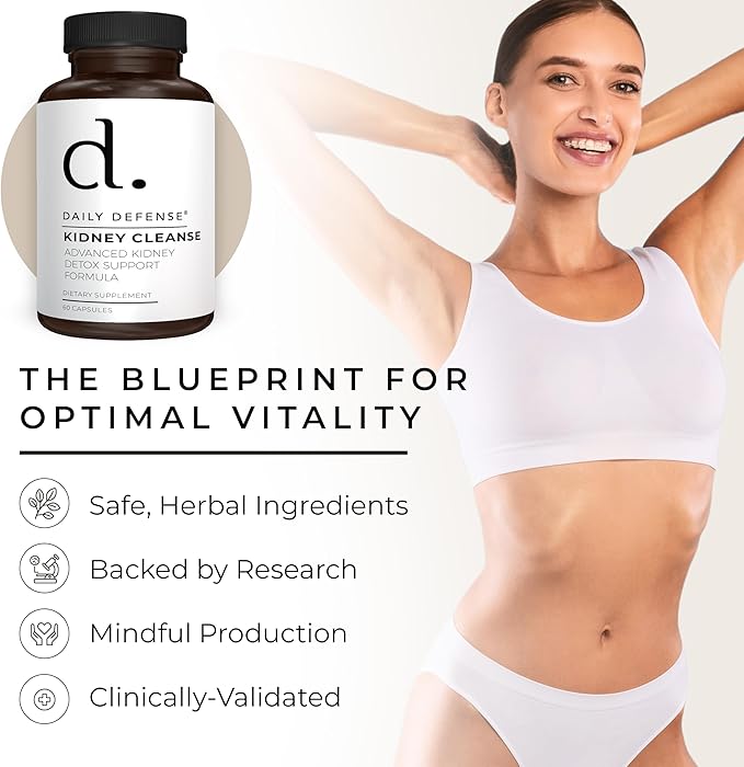 Kidney Support Supplement Kidney Cleanse & Detox Vitamins with Chanca Piedra, Astragalus Root, Cranberry Extract, Stinging Nettle Leaf, Horsetail Powder, Juniper Berry & More - 60 Caps