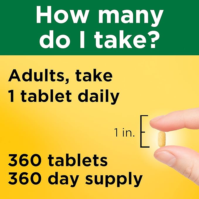 Nature Made Super B Complex with Vitamin C and Folic Acid, Dietary Supplement for Immune Support, 360 Tablets, 360 Day Supply
