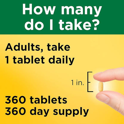 Nature Made Super B Complex with Vitamin C and Folic Acid, Dietary Supplement for Immune Support, 360 Tablets, 360 Day Supply