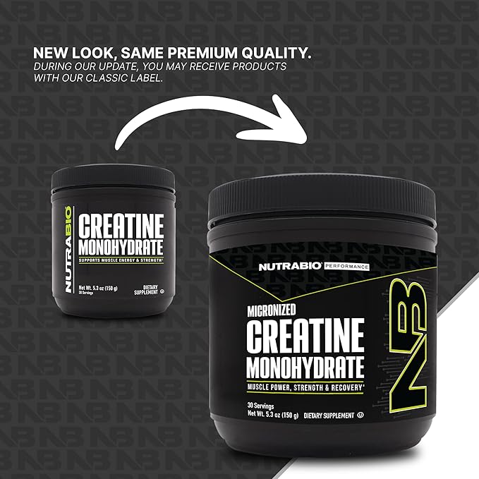 NutraBio Pure Creatine Monohydrate Powder Supplement, Unflavored, (150 g) - Supports Bulk Muscle Energy, Recovery, and Strength - HPLC Tested Pure Grade Creatine Powder Supplement for Men and Women