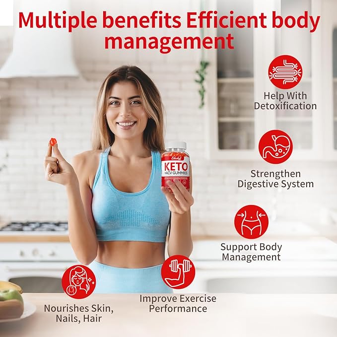 Keto ACV Gummies, Gluten & Sugar Free Apple Cider Vinegar Supplement for Men & Women - 300 Gummies (1500 mg-5 Pack)