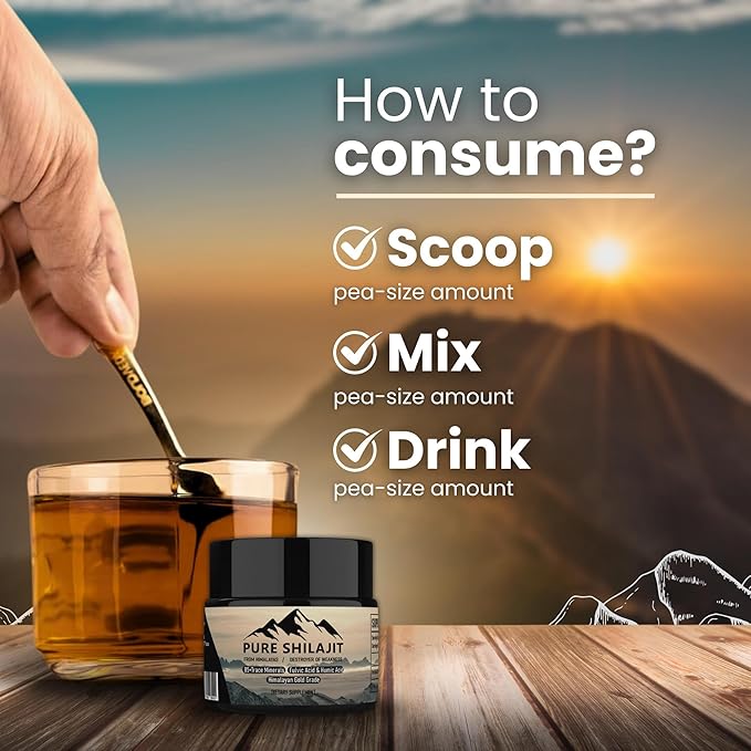 Himalayan Resin for Men and Women, Organic Natural Supplement with 85+ Trace Minerals + Humic Acid, High Potency Providing Energy, Strength & Immunity (30g New)