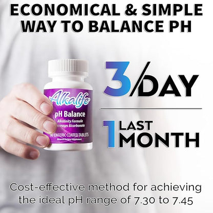 Alkalife pH Balance Tablets | The First Patented Tablets That Neutralize Acid & Balance pH for Immune Support, Peak Performance, Detox, Overall Wellness – 90 Tablets