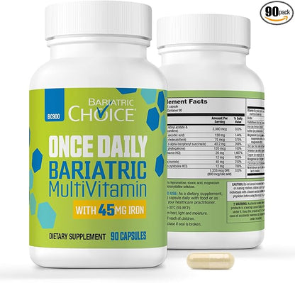 Bariatric Choice Once Daily Bariatric Multivitamin Capsule with 45 mg of Iron (90ct)