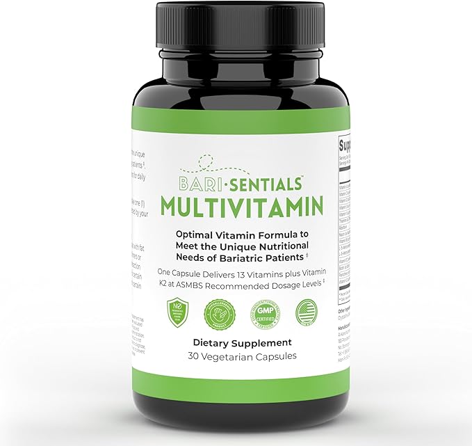 R-Kane Barisentials Bariatric Multivitamins Supplement- Post Bariatric Support for Gastric Bypass, Sleeve Gastroectomy, DS- Essential Daily Nutrition- 30 Vegetarian Capsules