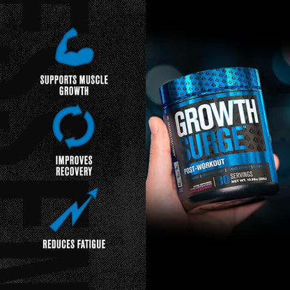 Jacked Factory Growth Surge Creatine Post Workout w/L-Carnitine - Daily Muscle Builder & Recovery Supplement with Creatine Monohydrate, Betaine, L-Carnitine L-Tartrate - 30 Servings, Fruit Punch