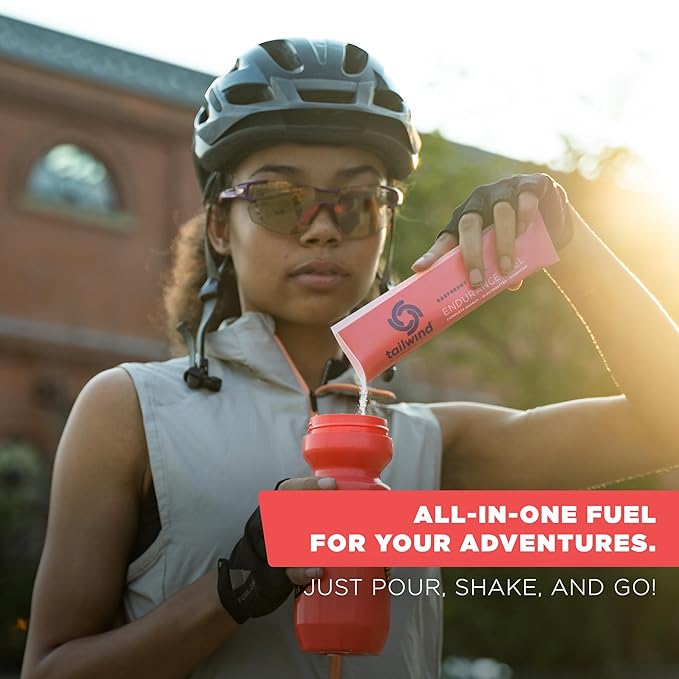 Tailwind Nutrition Endurance Fuel, Electrolyte & Hydration Sports Drink Mix Powder with Caffeine, Gluten-Free, Vegan, Raspberry Buzz, 50 Servings (Caffeinated)