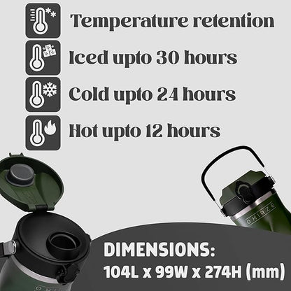 Shaker Bottle –26oz Double Wall Stainless Steel, No Mixing Tools Needed,Ideal for Protein Shakes,Water, Smoothies, Cocktails –Leak-Proof, Copper-Insulated, BPA-Free (Steel Commando)