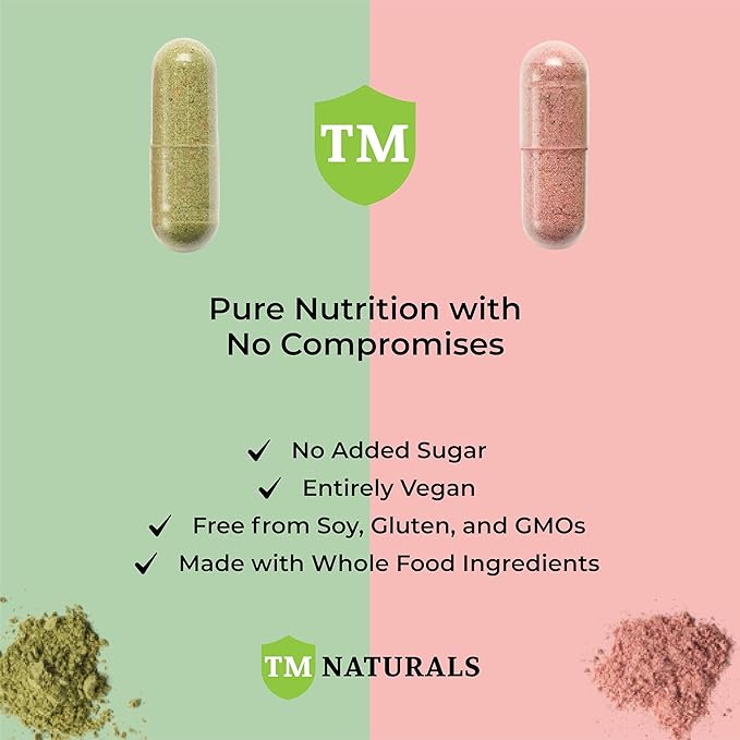 Fruit and Veggies Supplement - Super Greens Men's and Women's Multivitamin -90 Fruit and 90 Vegetables Capsules - Boost High Protein & Energy - 90 Count (Pack of 2) + Travel Size Pill Box