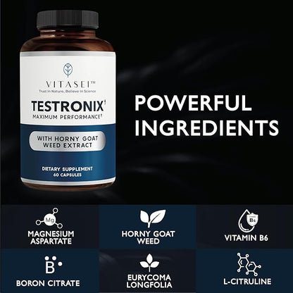 Testronix Performance Supplement for Men - Energy and Muscle Supplements for Mens Health - 60 Capsules