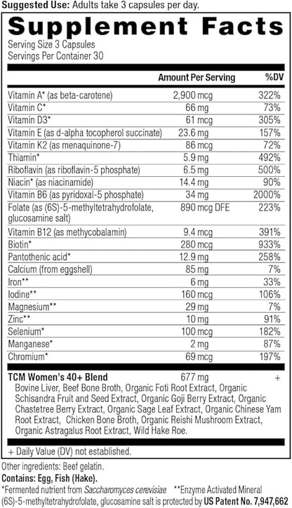 Ancient Nutrition Multivitamin for Women 40+, Multi Vitamin & Immune Support with Vitamin D, C, Magnesium, Stress, Sleep Support, Bone Health, 90 Ct