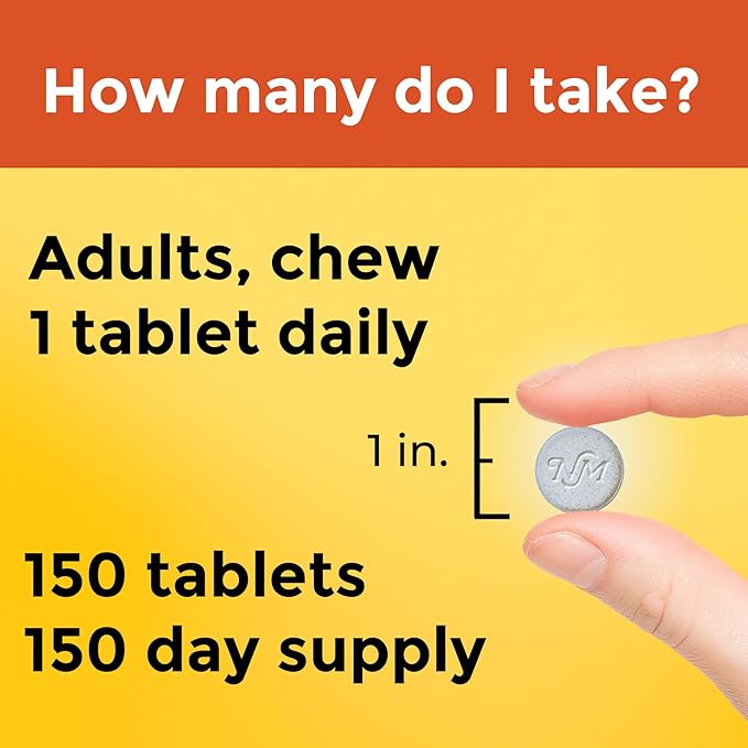 Nature Made Chewable Vitamin C 500 mg, Dietary Supplement for Immune Support, 150 Tablets, 150 Day Supply