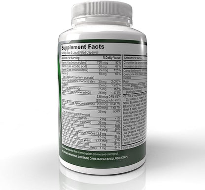 MultiVitaGel Liquid Filled Gel Caps, Vitamins Plus 42 Fruits & Veggies Blend, Optimum Nutrition Delivery