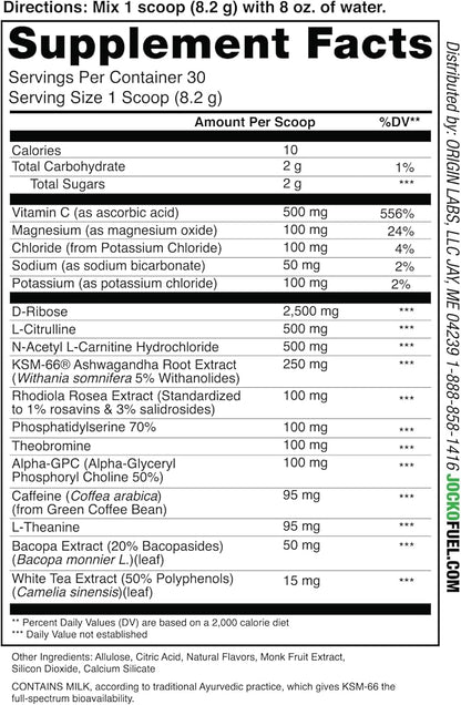 Jocko Fuel Pre Workout Powder with L-Citrulline, Nootropic & Caffeine for Endurance & Stamina - Keto, Sugar Free Blend for Distance Running, Cycling, Jiu Jitsu - 30 Servings (Watermelon)