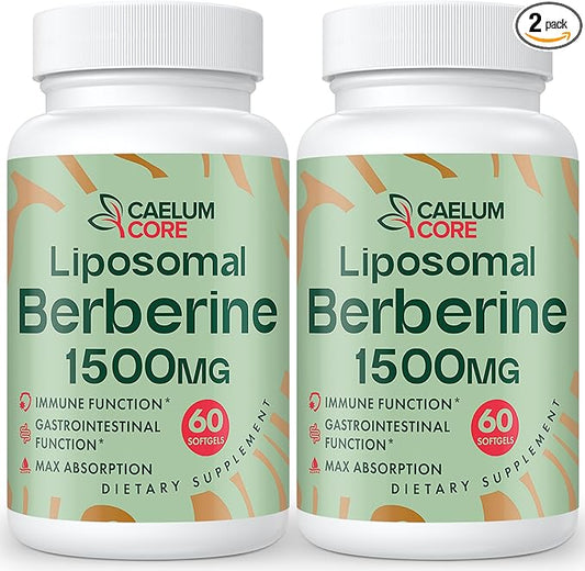 Liposomal Berberine HCL - Berberine 1500mg Activates AMPK & GLP-1, High Bioavailability Berberines Supplement for Women and Men, Berberine Plus Overall Health Support (2 Pack)