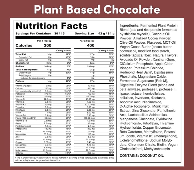 HLTH Code Complete Meal Replacement Shake - Healthiest Meal Replacement = Healthiest You | Keto Friendly | High Protein | Low Carb | Collagen | Gluten Free | Plant Based Chocolate (15 servings)