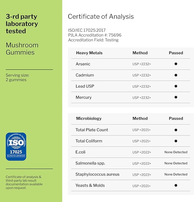 Mushrooms Complex Gummies with Lions Mane, Nootropic Brain Supplements for Memory and Focus: Lion's Mane, Cordyceps, Shiitake, Turkey Tail, Reishi, Chaga, Enoki, Oyster Mushroom Supplement - 60 Units
