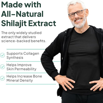 One-Per-Day Shilajit for Men and Women - Natural and Potent Shilajit Supplement for Age-Defying, Bone Strength, Hormone Support and More - 6 Bottles Shilajit Capsules