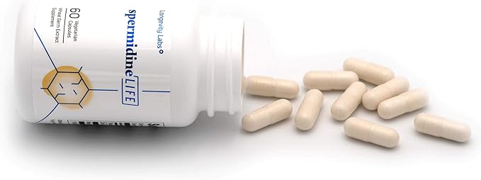 spermidineLIFE Natural Supplement, Plant-Based, Wheat Germ Extract with High Spermidine Content and Zinc for Cell Renewal, Vegan-Friendly, 60 Capsules