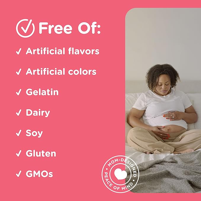 Mommy's Bliss Prenatal Multivitamin + Probiotic for Women w/ Folic Acid, Supports Baby Development & Mom's Digestion w/ Zinc, Vitamin B6 & B12, Ginger & Choline, Vegan & Gluten Free (45 Servings)